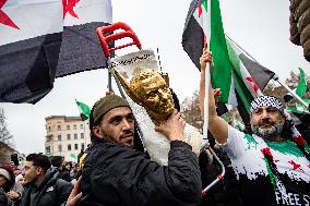 Syrians Expats Celebrate Fall of Assad Regime in Berlin