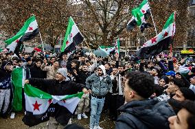 Syrians Expats Celebrate Fall of Assad Regime in Berlin