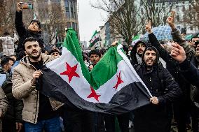 Syrians Expats Celebrate Fall of Assad Regime in Berlin