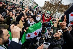 Syrians Expats Celebrate Fall of Assad Regime in Berlin