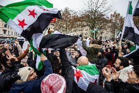 Syrians Expats Celebrate Fall of Assad Regime in Berlin