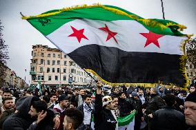 Syrians Expats Celebrate Fall of Assad Regime in Berlin