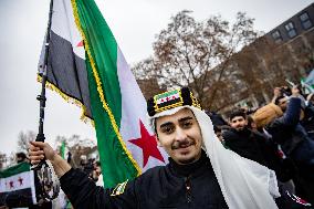 Syrians Expats Celebrate Fall of Assad Regime in Berlin