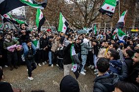 Syrians Expats Celebrate Fall of Assad Regime in Berlin