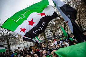 Syrians Expats Celebrate Fall of Assad Regime in Berlin