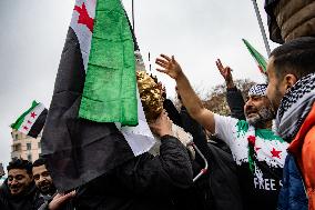 Syrians Expats Celebrate Fall of Assad Regime in Berlin