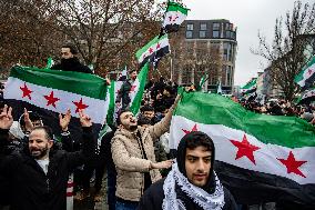 Syrians Expats Celebrate Fall of Assad Regime in Berlin