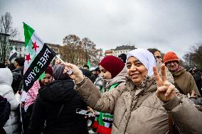 Syrians Expats Celebrate Fall of Assad Regime in Berlin