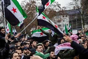 Syrians Expats Celebrate Fall of Assad Regime in Berlin