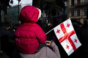 Salome Zourabichvili Leaves The Presidential Palace After Kavelashvili's Inauguration