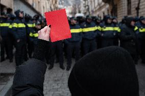 Salome Zourabichvili Leaves The Presidential Palace After Kavelashvili's Inauguration