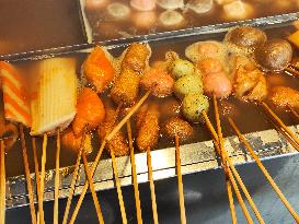 Spicy Hot Pot Dishes at A Food Stall in Beijing