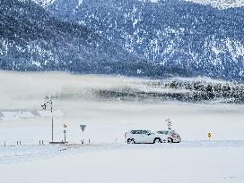 Driving On Bavarian Winter Roads