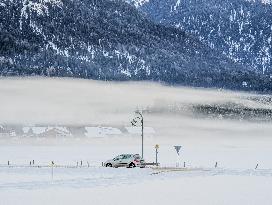 Driving On Bavarian Winter Roads