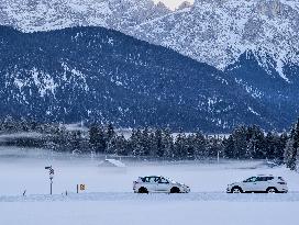 Driving On Bavarian Winter Roads