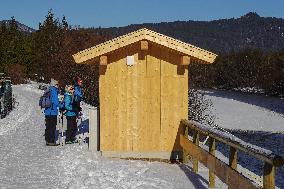 Winter Walkers In The Bavarian Municipality Kruen