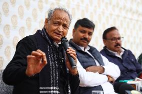 Former Rajasthan Chief Minister Ashok Gehlot In Jaipur