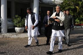 Former Rajasthan Chief Minister Ashok Gehlot In Jaipur