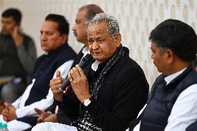 Former Rajasthan Chief Minister Ashok Gehlot In Jaipur