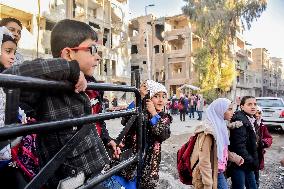 Palestinian Refugees Return To Al-Yarmouk Camp - Damascus