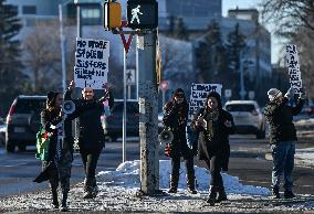 Stand Against Human Trafficking Protest In Edmonton