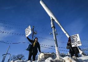 Stand Against Human Trafficking Protest In Edmonton