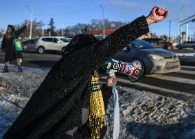 Stand Against Human Trafficking Protest In Edmonton