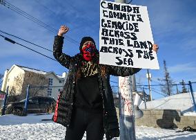 Stand Against Human Trafficking Protest In Edmonton