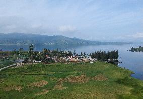 Scenery Of Lake Diatas In Alahan Panjang West Sumatra