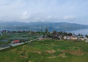 Scenery Of Lake Diatas In Alahan Panjang West Sumatra