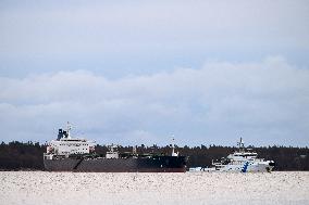 Seized oil tanker Eagle S in Porvoo