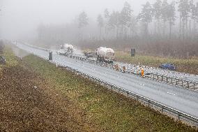 Accident involving LNG tanker trucks