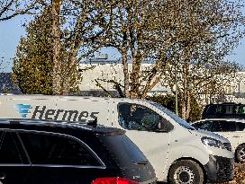 Hermes Delivery Van With Driver