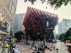 A Building Made of Giant Chopsticks in Chongqing