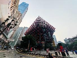 A Building Made of Giant Chopsticks in Chongqing