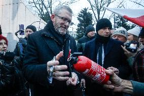 Anti-Hannukah Far-Right Protest - Warsaw