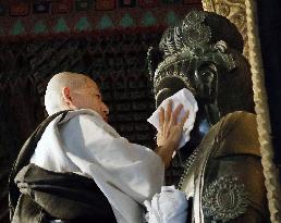 Buddhist statues at Yakushi-ji get dust-down for New Year