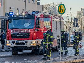 Burning Car In Gauting In The Upper Bavarian City Of Gauting