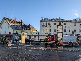 Burning Car In Gauting In The Upper Bavarian City Of Gauting