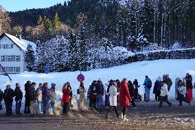 Tourists On The Way To Neuschwanstein Castle