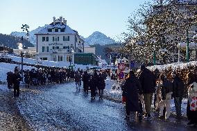 Tourists On The Way To Neuschwanstein Castle