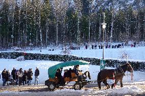 Tourists On The Way To Neuschwanstein Castle