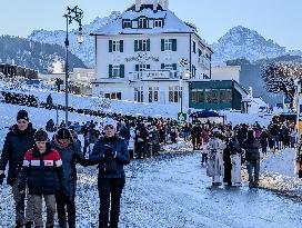 Tourists On The Way To Neuschwanstein Castle