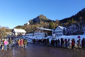 Tourists On The Way To Neuschwanstein Castle