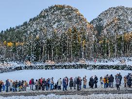 Tourists On The Way To Neuschwanstein Castle