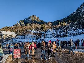 Tourists On The Way To Neuschwanstein Castle