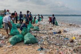 Bali Coastline Flooded With Debris, Tons Of Plastic Collected