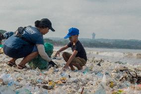 Bali Coastline Flooded With Debris, Tons Of Plastic Collected