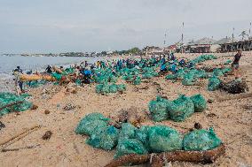 Bali Coastline Flooded With Debris, Tons Of Plastic Collected