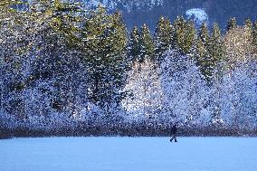 ​Winter Walk Around The Bavarian Lake Schwansee